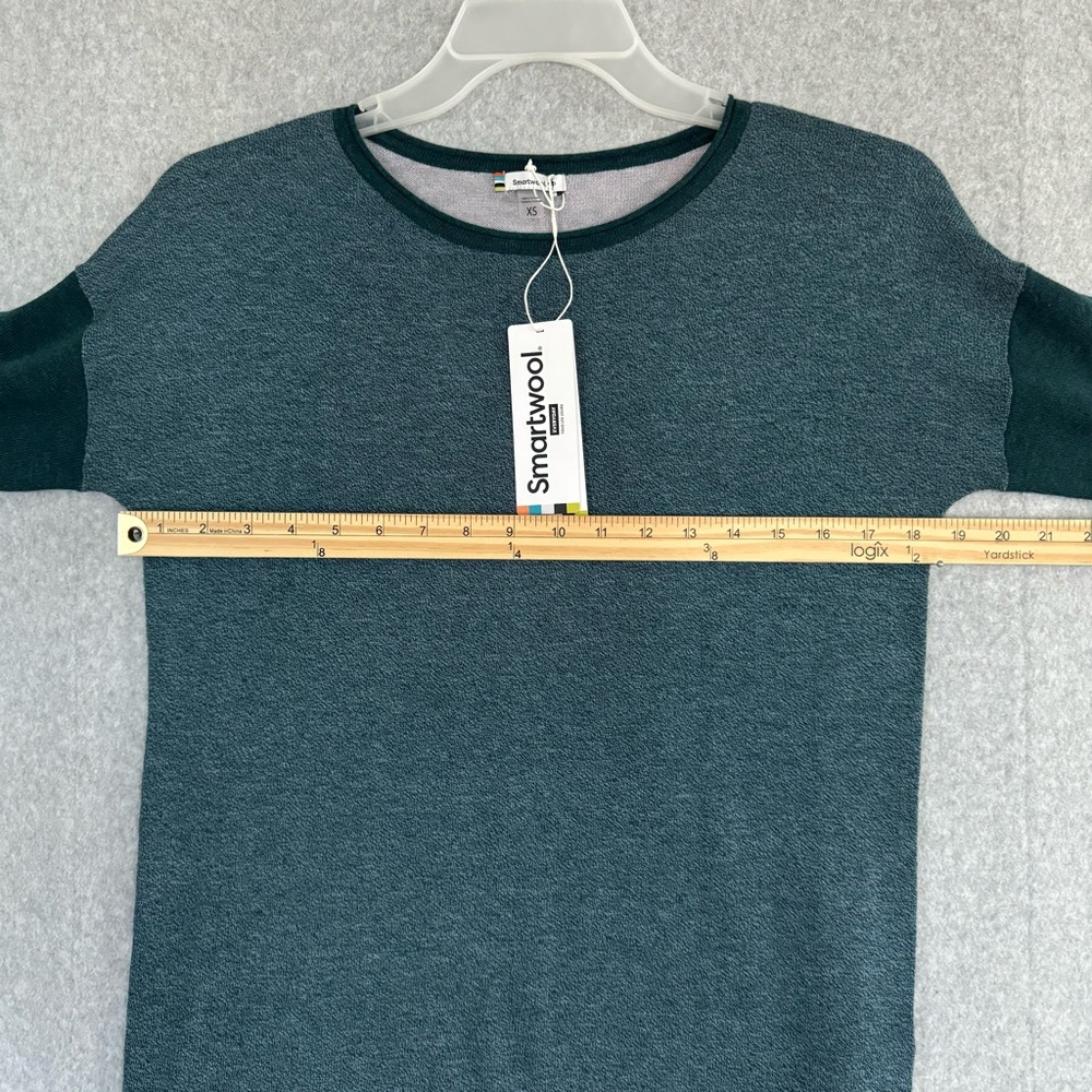 Smartwool Shadow Pine Colorblock Sweater Womens XS Mist Twilight Blue Marled - Picture 8 of 15
